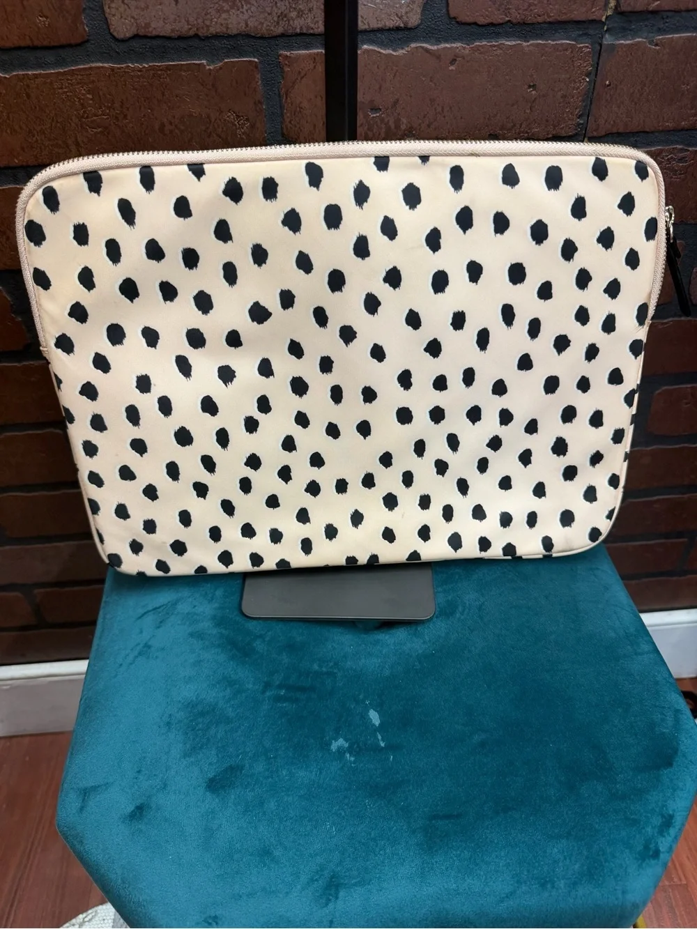 kate spade Cream and Black Spotted Laptop Sleeve